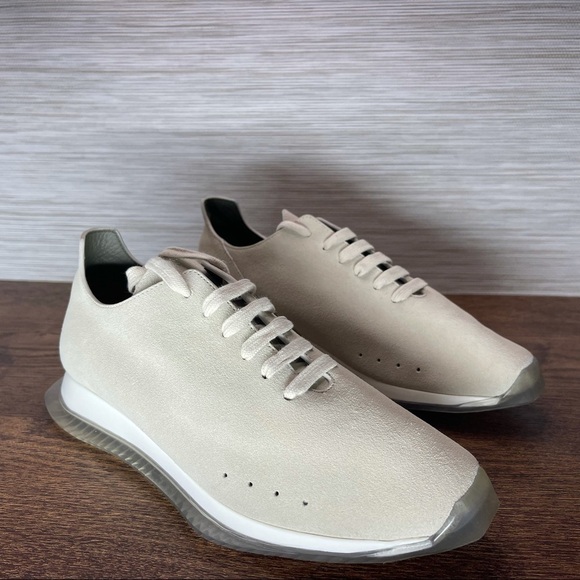 𝅺RICK Owens New Minimal Runner Sneaker In 110 Milk/Clear Size 7 EU37 - Picture 2 of 14